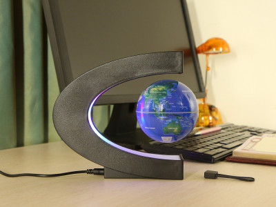 Глобус левитирующий на подставке, синий EV-C-3-BLU