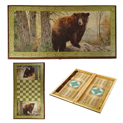 Нарды с рисунком на доске Косолапый