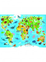 Пазл для детей "Животные. Карта мира", 150 деталей