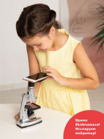 Детский микроскоп, 750х, 3 объектива, держатель для смартфона, аксессуары