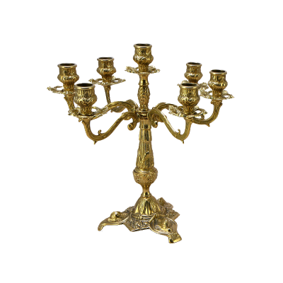Канделябр на 7 свечей "Бутон" в старинном стиле, латунь