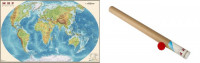 Физическая карта мира, ламинированная, 90х58 см