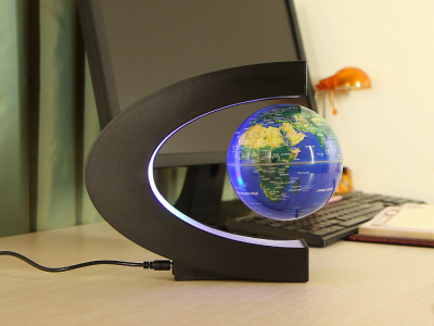 Глобус левитирующий на подставке, синий EV-C-4-BLU