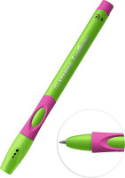 Ручка шариковая Stabilo Leftright для правшей, F, зелено-малиновый корпус, цвет чернил: синий, блистер