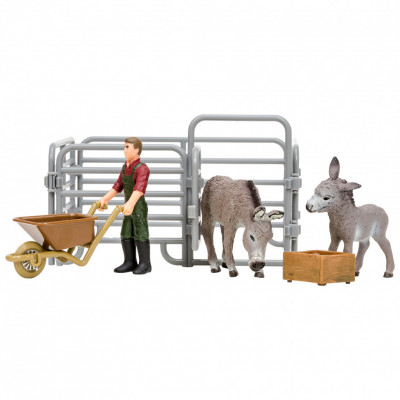 Игрушки фигурки в наборе серии "На ферме", 6 предметов (фермер, 2 о...