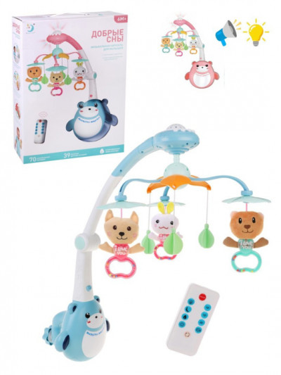 Мобиль Добрые сны, д/у, свет, звук, эл.пит. АА*4шт. не вх.в компл., CR2025*1ш...