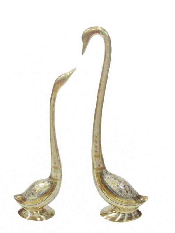 Статуэтка Пара Лебедей Bidri 61 и 52 см