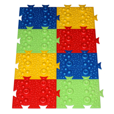 Ортопедический коврик-пазл для детей, 8 модулей 4-х цветов, размер 1 модуля 2...