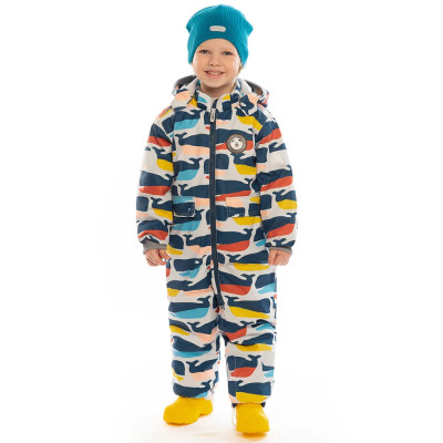 Демисезонный комбинезон BJÖRKA, разноцветный принт с китом