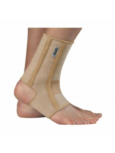 Бандаж голеностопа усиленный, эластичный, с гибкими ребрами жесткости, с откр...