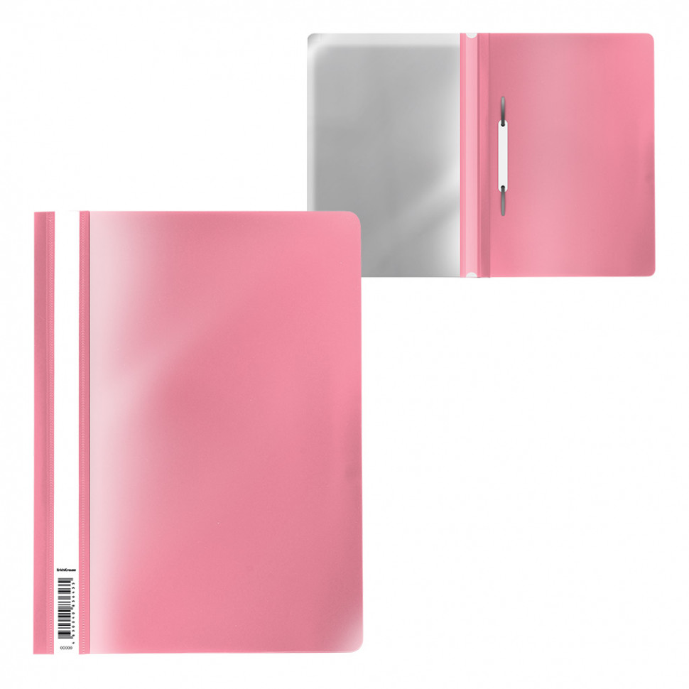 Папка-скоросшиватель пластиковая ErichKrause® Fizzy Pastel, A4, розовый (в пакете по 20 шт.)