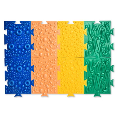 Ортопедический коврик-пазл для детей Океан Чудес, 8 модулей 4-х цветов, разме...