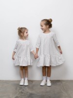 Детское платье для девочки Мэри  NÖLEBIRD с принтом, цвет белый