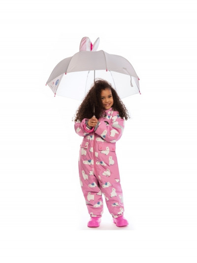 Демисезонный комбинезон BJÖRKA, розовый, анималистический принт