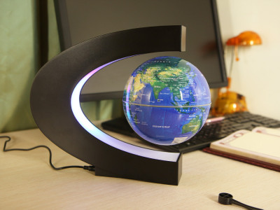 Глобус левитирующий на подставке, синий EV-C-6-BLU