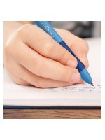 Ручка шариковая Stabilo Leftright для правшей, F, желто-голубой корпус, цвет чернил: синий, блистер