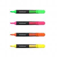 Текстмаркер с жидкими чернилами  ErichKrause® Liquid H-30, цвет чернил желтый, зеленый, розовый, оранжевый (в футляре по 4 шт.)