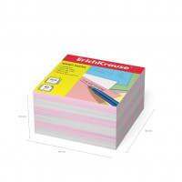 Бумага для заметок ErichKrause®, 90x90x50 мм, 2 цвета: белый, розовый