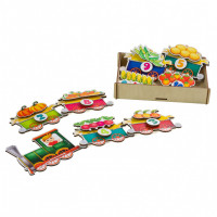 Деревянный игровой набор Липучка Поезд с овощами