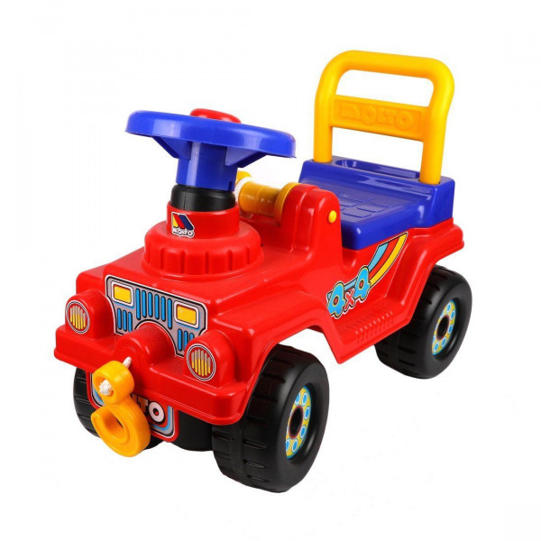 Детская машина-каталка от 1 года Джип 4х4 с гудком (красный)