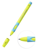 Ручка шариковая Stabilo Leftright для правшей, F, желто-голубой корпус, цвет чернил: синий, 2 шт в блистере