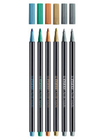 Фломастер Stabilo Pen 68 Metallic Набор 5 цветов, 6 штук в пластиковом футляре