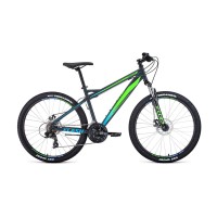 Горный велосипед 26" Forward Flash 26 2.2 S disc серый матовый/ярко-зеленый 20-21 г