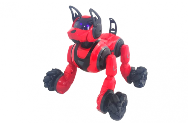 Робот собака-перевертыш Dog с пультом в виде наручных часов CS Toys 666-800A-RED