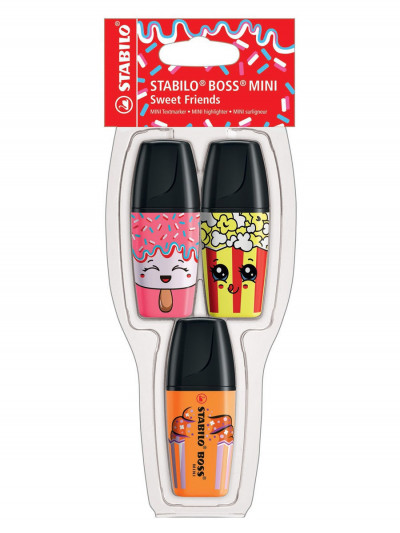 Набор маркеров Boss Mini 3 шт в упаковке,  цвета: желтый, зеленый, оранжевый