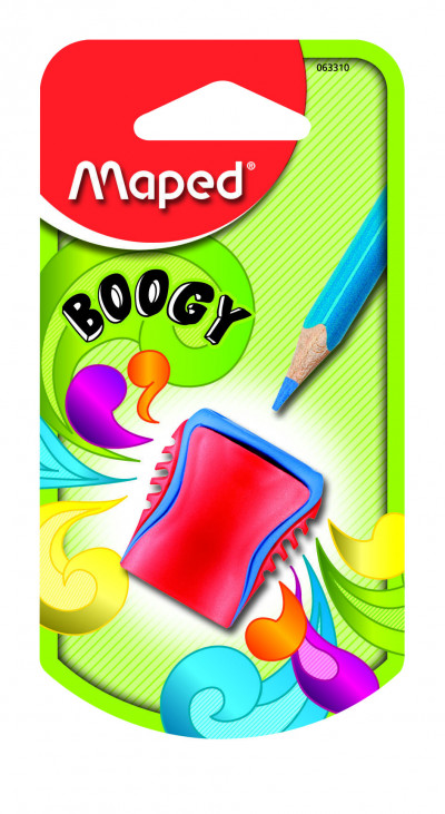 Точилка пластиковая "BOOGY" 1 отверстие, с контейнером, блистер