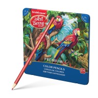 Цветные карандаши шестигранные ArtBerry® Premium 24 цвета (металлическая коробка)