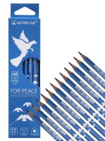 Карандаш  чернографитный HB ACMELIAE For Peace трехгранный, корпус голубой