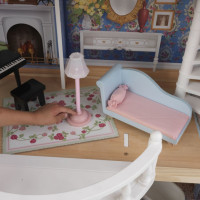 Деревянный кукольный домик "Магнолия", с мебелью 13 предметов в наборе, свет, звук, для кукол 30 см, в подарочной упаковке