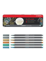 Фломастер Stabilo Pen 68 Metallic Набор 6 цветов, в металлическом футляре