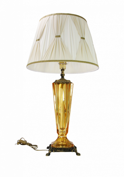 Лампа настольная интерьерная, h = 88, d = 45 см, на бронзовом основании с тка...