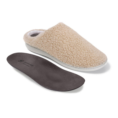 Обувь ортопедическая домашняя, съемная ортопедическая стелька, овца белый мех