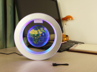 Глобус левитирующий на подставке, синий EV-R-4-BLU