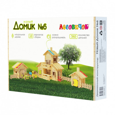 Конструктор Лесовичок Новый Домик №6 набор из 380 деталей les 032