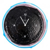 Часы Giove, муранское стекло, черные, диаметр циферблата 40см