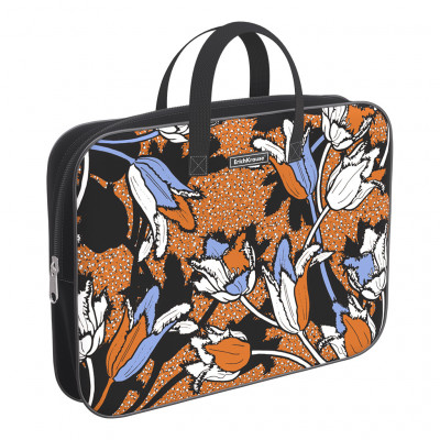 Папка текстильная на молнии ErichKrause® с ручками Tulips, A4+