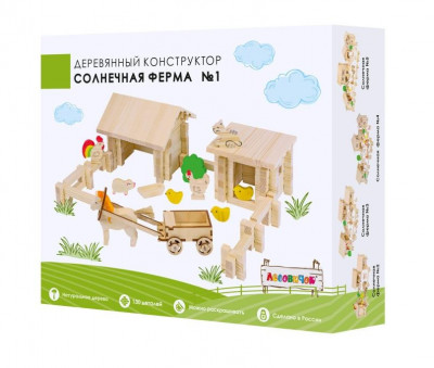 Конструктор Лесовичок Солнечная ферма №1 набор из 130 деталей les 037