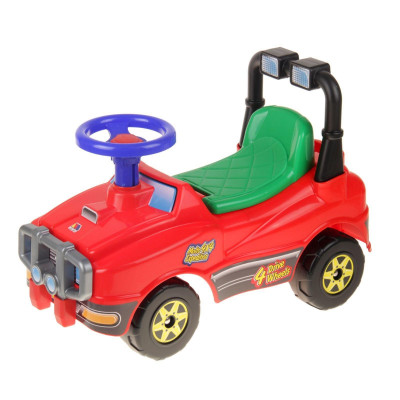 Детская машина-каталка от 1 года Джип с гудком (красный)