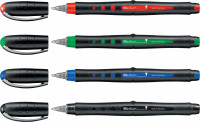 Ручка-роллер Stabilo Bl@Ck , 0,5 мм, черный корпус, 4 шт в упаковке  (синий, черный, красный, зеленый), блистер