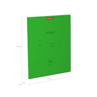 Тетрадь школьная ученическая ErichKrause® Классика Neon зеленая, 24 листа, линейка  (в плёнке по 10 штук)