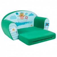 Раскладной бескаркасный (мягкий) детский диван серии "Экшен", Мореплаватель, цвет Неон