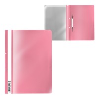 Папка-скоросшиватель с перфорацией пластиковая ErichKrause® Fizzy Pastel, A4, розовый (в пакете по 20 шт.)