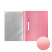 Папка-скоросшиватель с перфорацией пластиковая ErichKrause® Fizzy Pastel, A4, розовый (в пакете по 20 шт.)