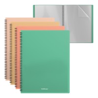 Папка файловая пластиковая на спирали ErichKrause® Matt Powder, с 30 прозрачными карманами, A4, ассорти (в пакете по 4 шт.)