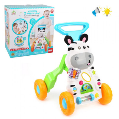 Каталка-ходунки Зебра, регулир.высоты, свет, звук, батарейки AA*2шт. не входя...