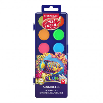 Краски акварельные ArtBerry® Neon с УФ защитой яркости 12 цветов